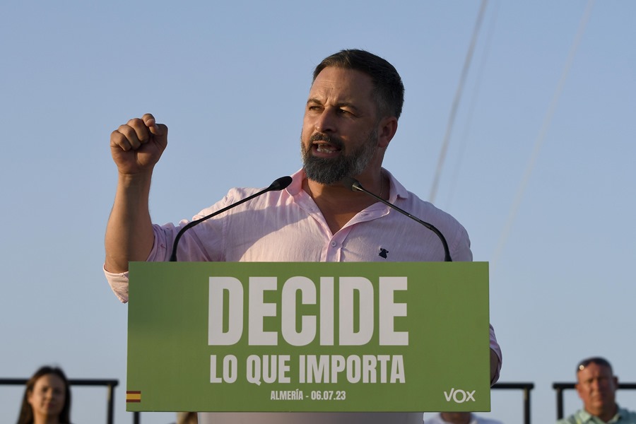 El candidato a la presidencia del gobierno en la elecciones generales por el partido Vox, Santiago Abascal.