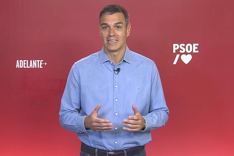 Captura de video de las declaraciones difundidas a través de las redes sociales del presidente del Gobierno en funciones, Pedro Sánchez.