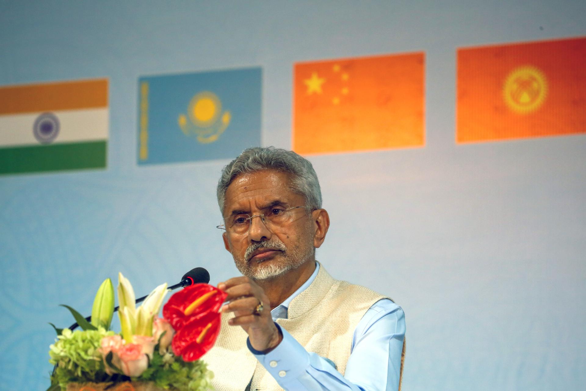 Indian External Affairs Minister S. Jaishankar attends a press conference after the Shanghai Cooperation Organisation (SCO) Summit in Goa, India, 05 May 2023. EFE-EPA FILE/DIVYAKANT SOLANKI