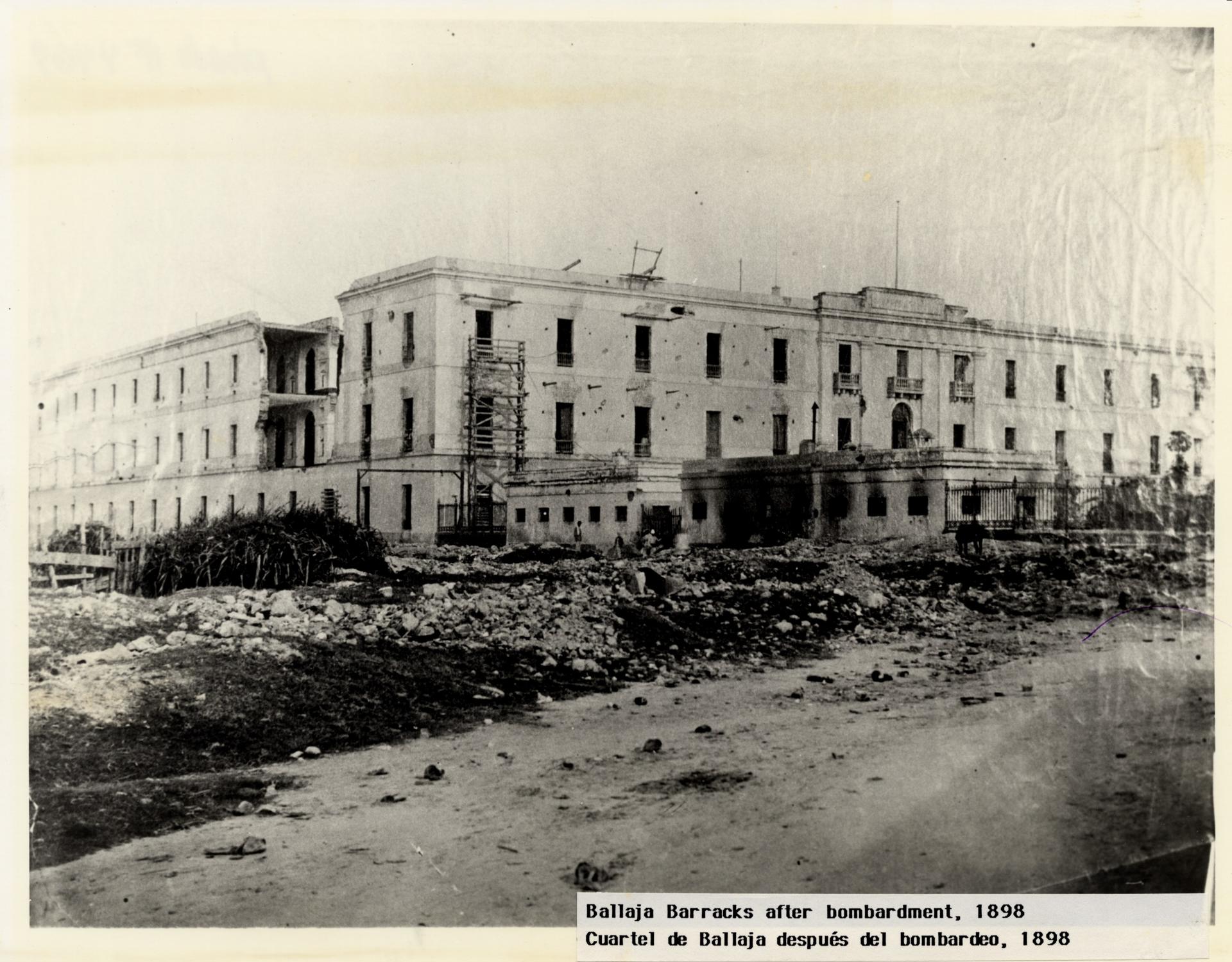 A photo provided by Puerto Rico's State Historic Preservation Office of the Ballaja Barracks in San Juan after the US bombardment of 1898. EFE/ Courtesy of Puerto Rico's State Historic Preservation Office/File EDITORIAL USE ONLY/ONLY AVAILABLE TO ILLUSTRATE THE NEWS ITEM IT ACCOMPANIES (MANDATORY CREDIT)