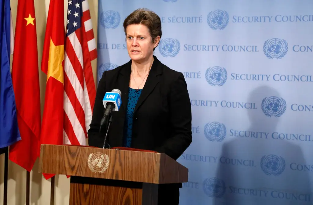 La embajadora de Reino Unido ante la ONU, Barbara Woodward, en una fotografía de archivo. EFE/Jason Szenes
