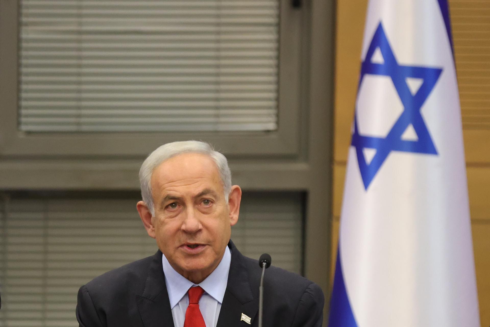 Israeli Prime Minister Benjamin Netanyahu at the Knesset, Israeli parliament in Jerusalem, 23 May 2023. EFE/EPA/FILE/ABIR SULTAN