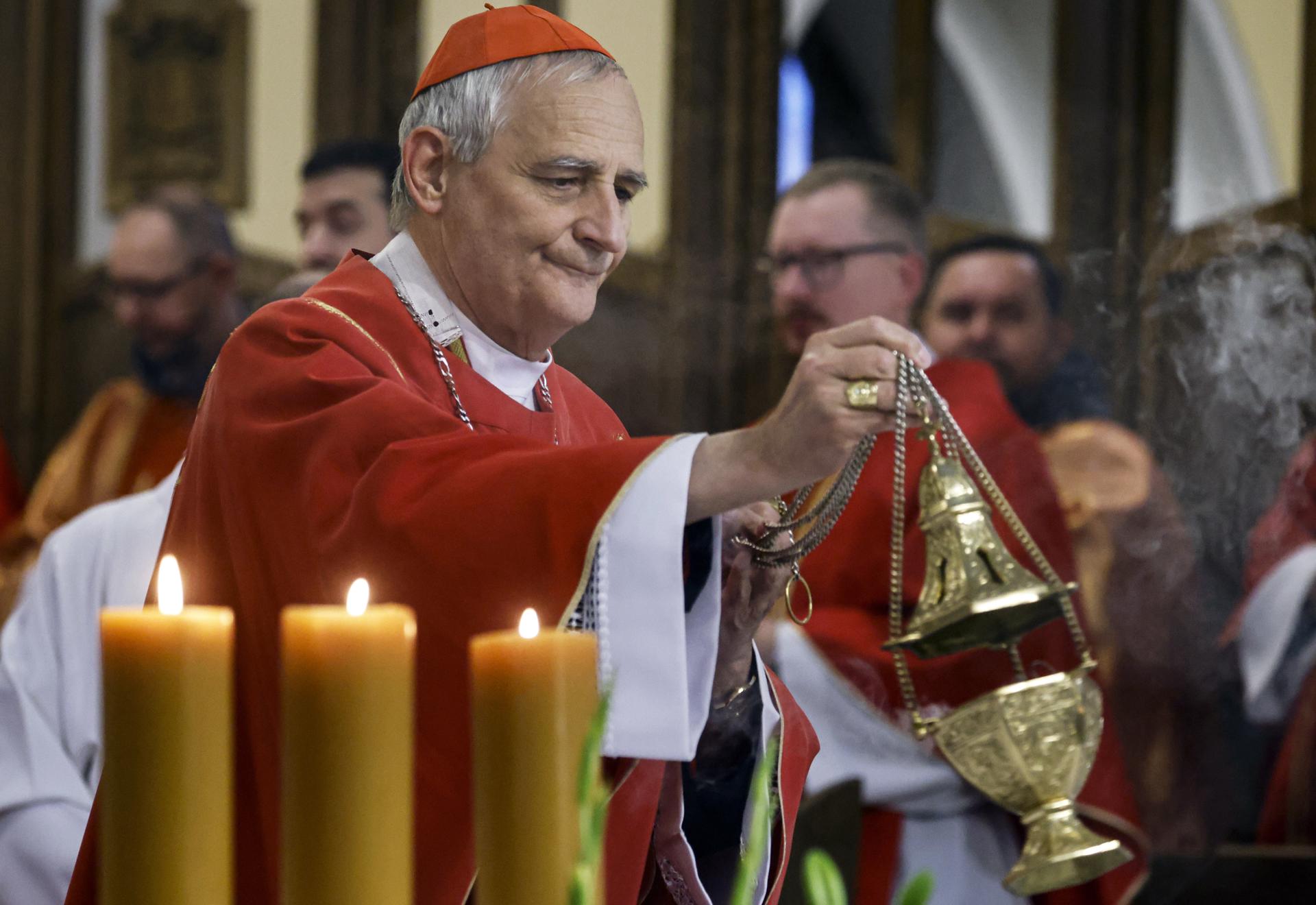 Cardinal Matteo Zuppi, Pope's envoy for the Ukrainian settlement, celebrates a Holy Mass during the feast of the Apostles Peter and Paul in the Cathedral of the Immaculate Conception of the Blessed Virgin Mary in Moscow, Russia, 29 June 2023. EFE-EPA/SERGEI ILNITSKY