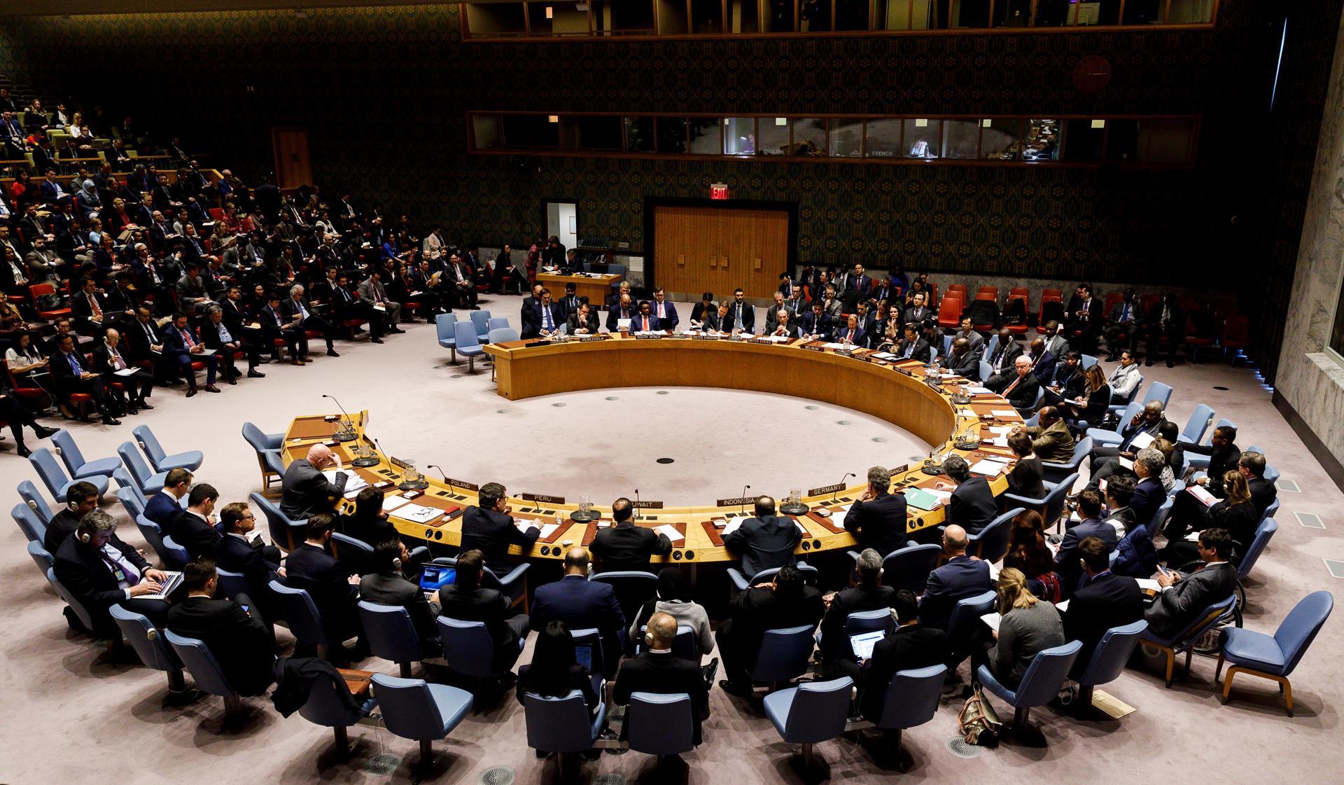 Vista general de una reunión en el Consejo de Seguridad de Naciones Unidas, en una fotografía de archivo. EFE/Justin Lane