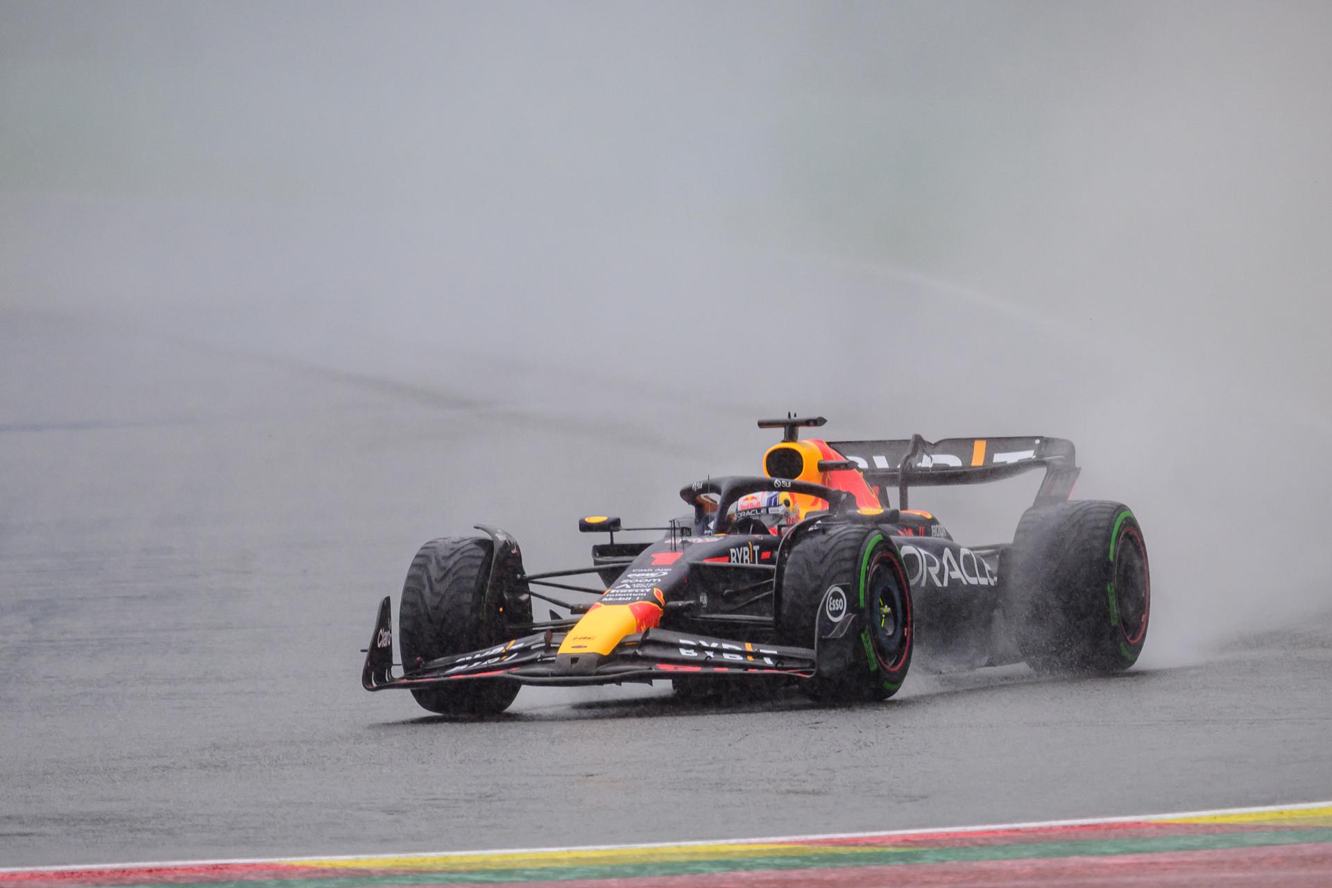 Max Verstappen (Red Bull) takes part in qualifying for the Formula 1 Belgian Grand Prix at the Spa circuit in Stavelot, Belgium, on 28 July 2023. EFE/EPA/CHRISTIAN BRUNA