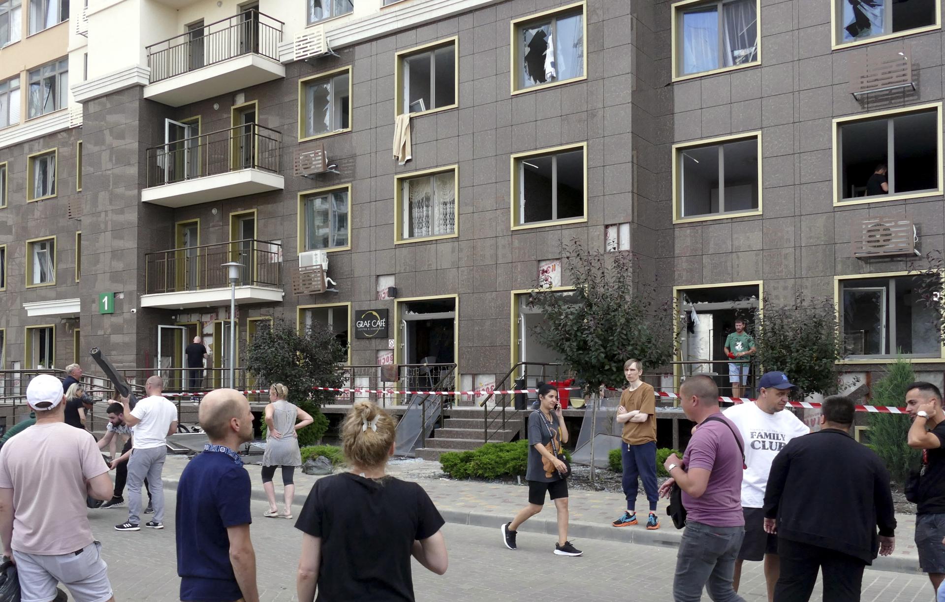 Edificio dañado por uno de los ataques de Rusia en Odesa.
