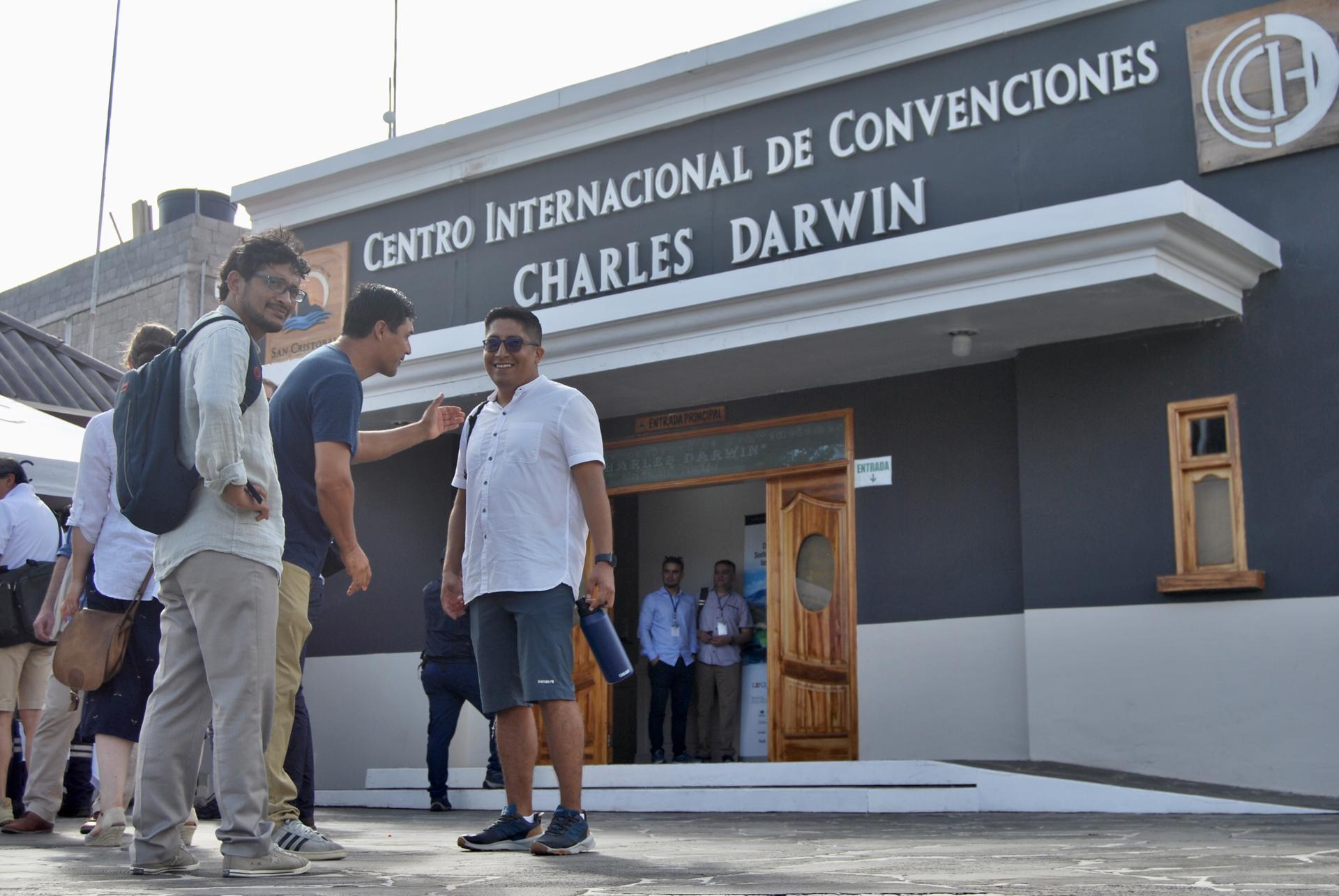Scientists and academics on 3 July 2023 attend the "Summit for the Sustainable and Inclusive Decarbonization of the Galapagos Islands" at the Charles Darwin International Convention Center on San Cristobal Island. EFE/Fernando Gimeno
