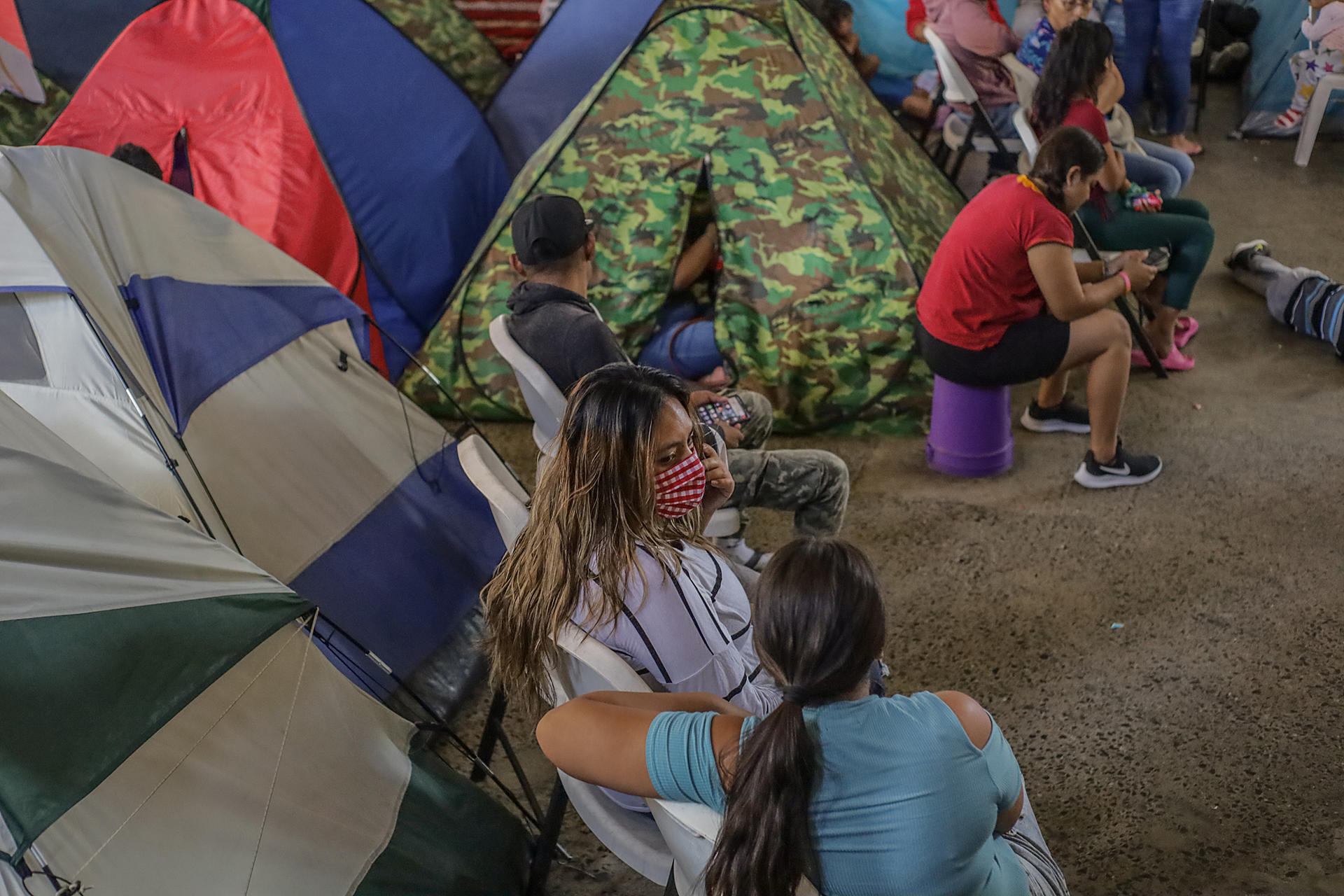 A 24 July 2023 photo of migrants at the Movimiento Juventud 2000 shelter in Tijuana, Mexico. EFE/Joebeth Terriquez
