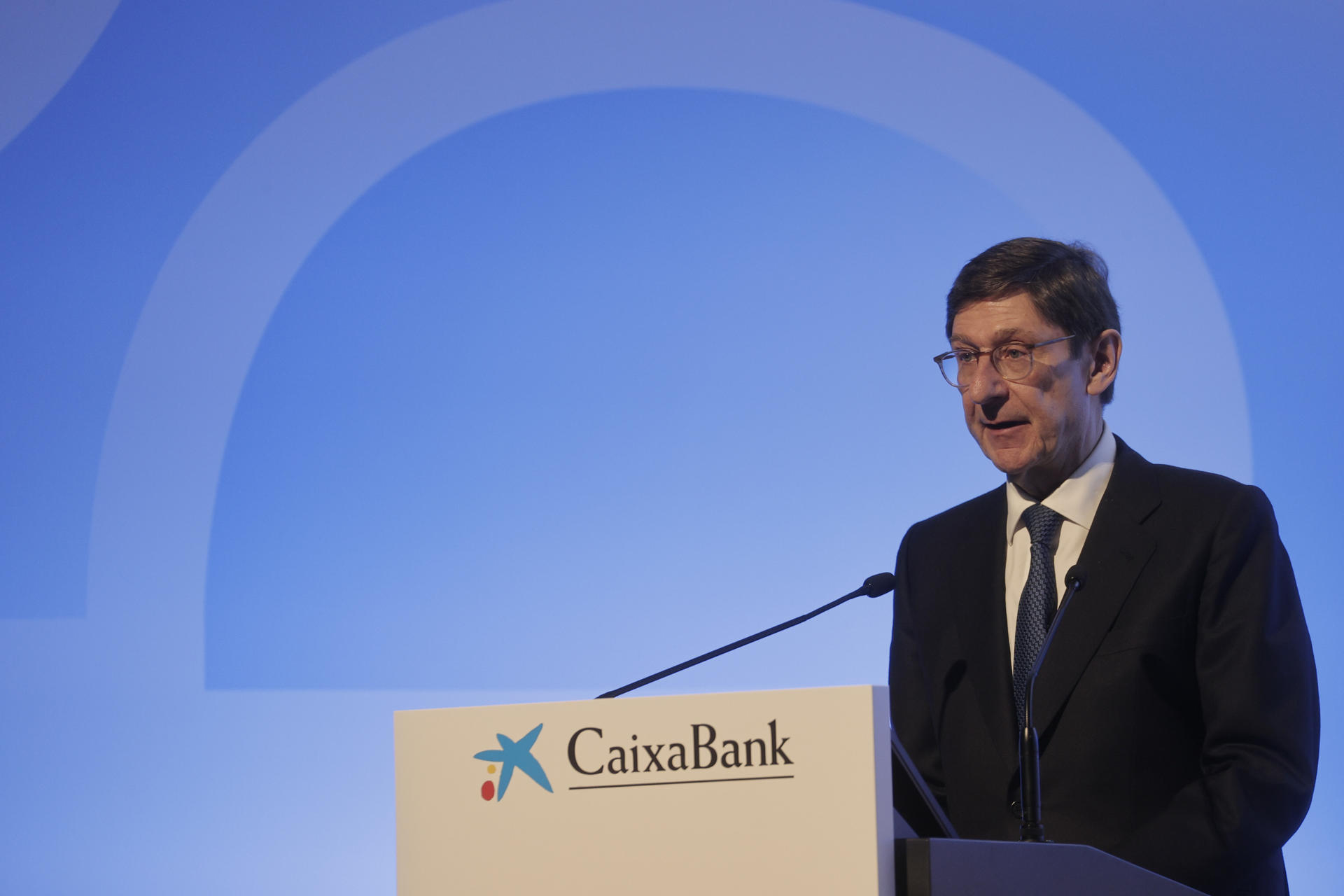 El l presidente de CaixaBank, Jose Ignacio Goirigolzarri, interviene en una junta de accionistas en Valencia.Archivo/EFE/ Manuel Bruque