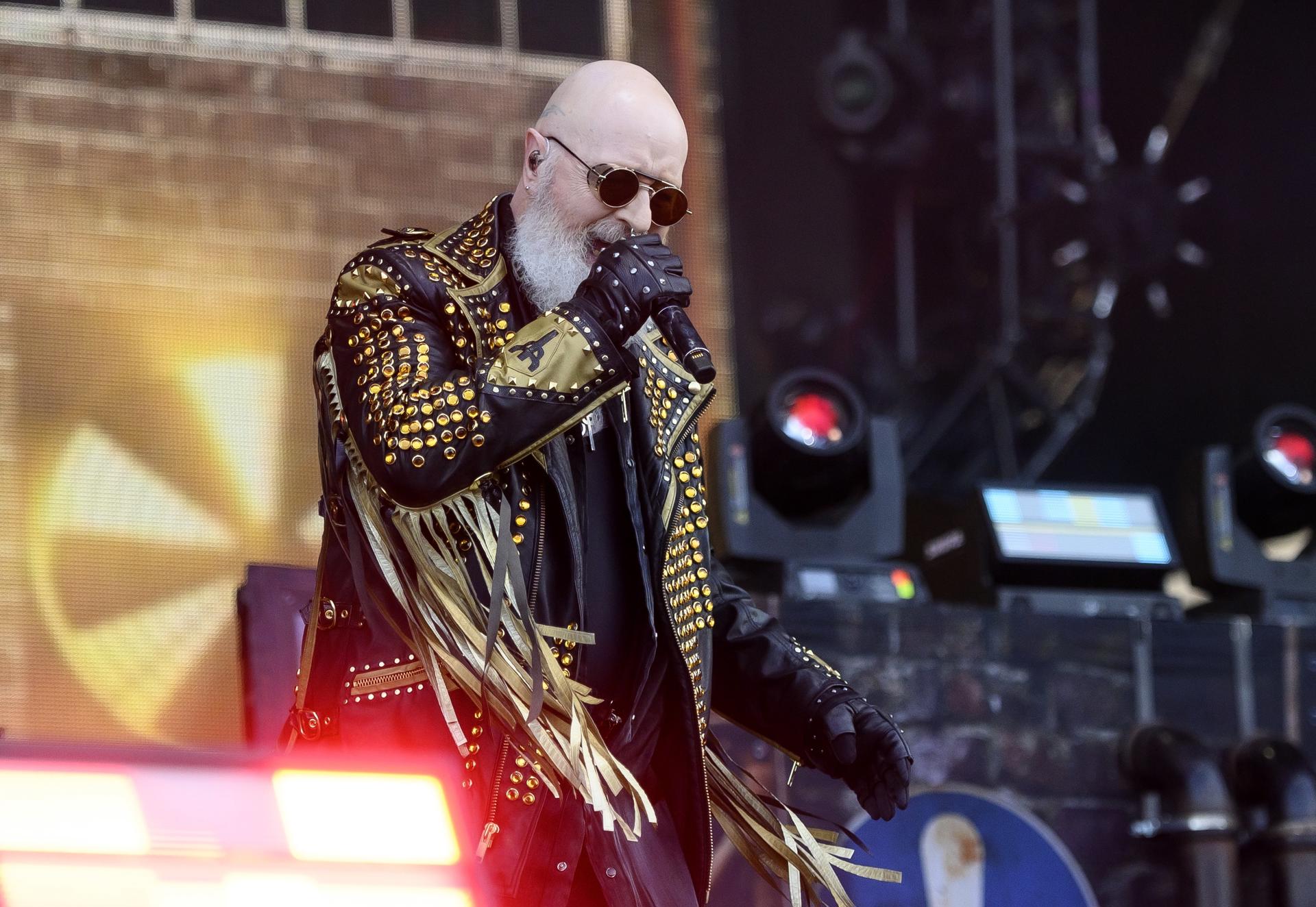 Copenhagen (Denmark), 16/06/2022.- British Band Judas Priest with singer Robert Halford in front perform on stage during the Heavy Metal Rock Festival Copenhell in Copenhagen, Denmark, 16 June 2022. The Copenhell Music Festival runs from 15 to 18 June with international acts performing on four stages. (Abierto, Dinamarca, Copenhague) EFE/EPA/Torben Christensen DENMARK OUT[DENMARK OUT]