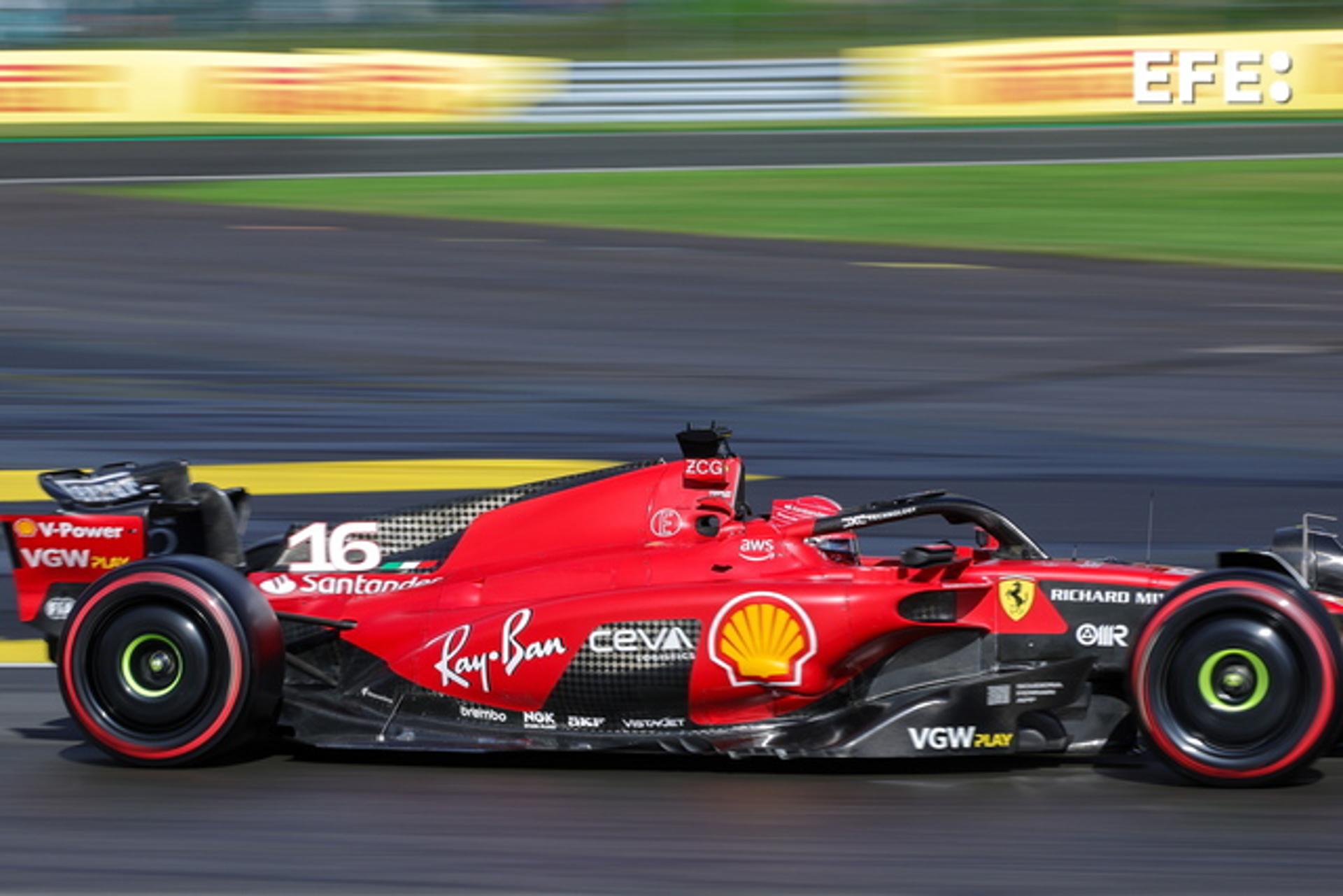 Charles Leclerc (Ferrari) takes part in qualifying for the Formula One Belgian Grand Prix at the Circuit de Spa-Francorchamps in Stavelot, Belgium, on 28 July 2023. EFE/EPA/OLIVIER MATTHYS
