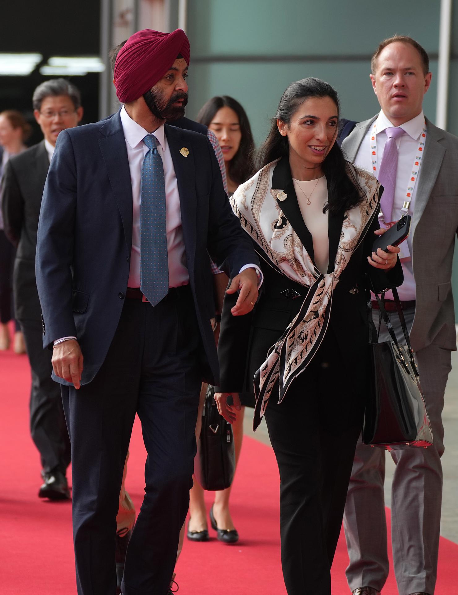 World Bank President Ajay Banga (L) arrives for the G20 Finance Ministers and Central Bank Governors Meeting (FMCBG and FCBD) in Gandhinagar, India, 18 July 2023. EFE/EPA/SIDDHARAJ SOLANKI

