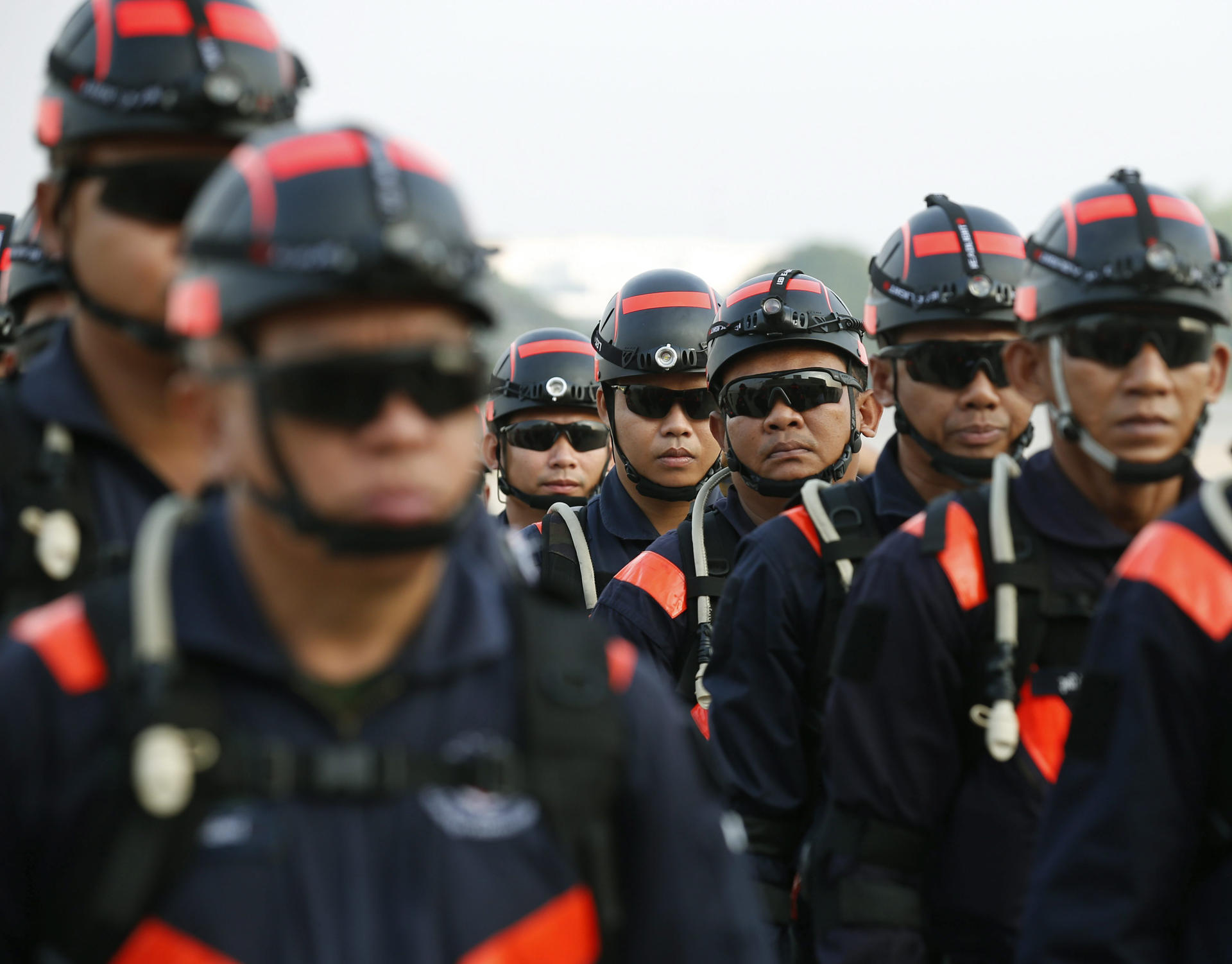 A file picture shows members of a rescue team of the Royal Thai Armed Forces in Bangkok, Thailand. EPA/EFE/FILE/NARONG SANGNAK