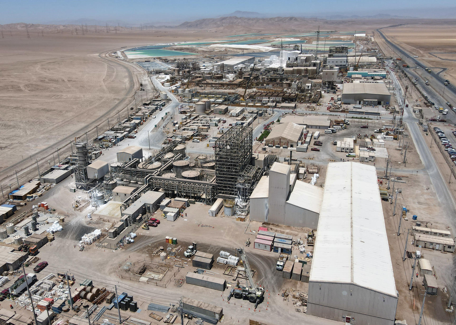 An aerial view in October 2022 of SQM's lithium plant in Antofagasta, Chile. EFE/Adriana Thomasa/File
