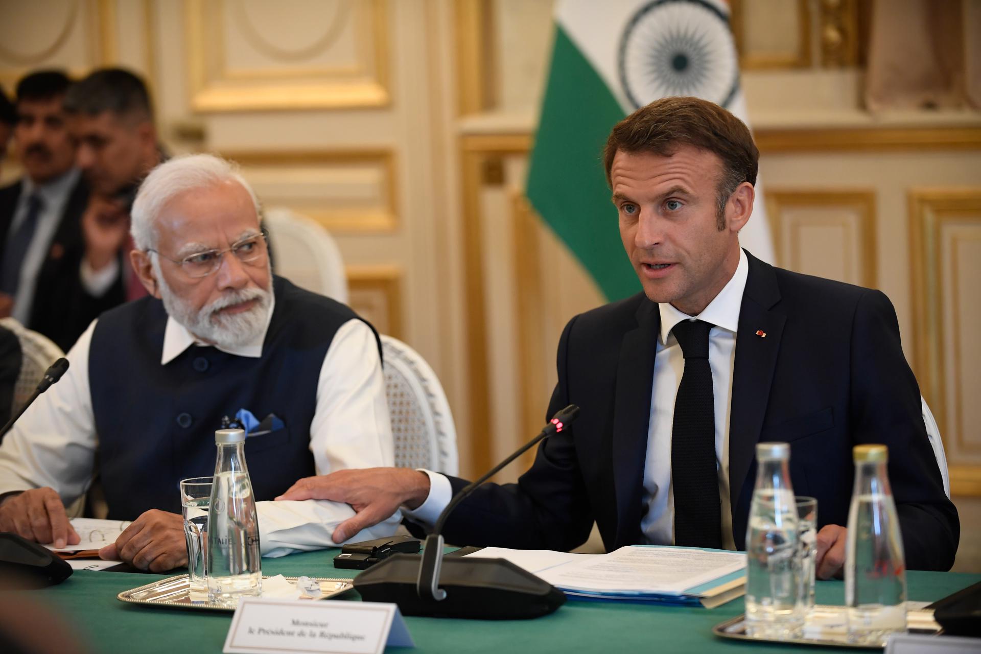 Macron y Modi certifican su cooperación estratégica política y militar