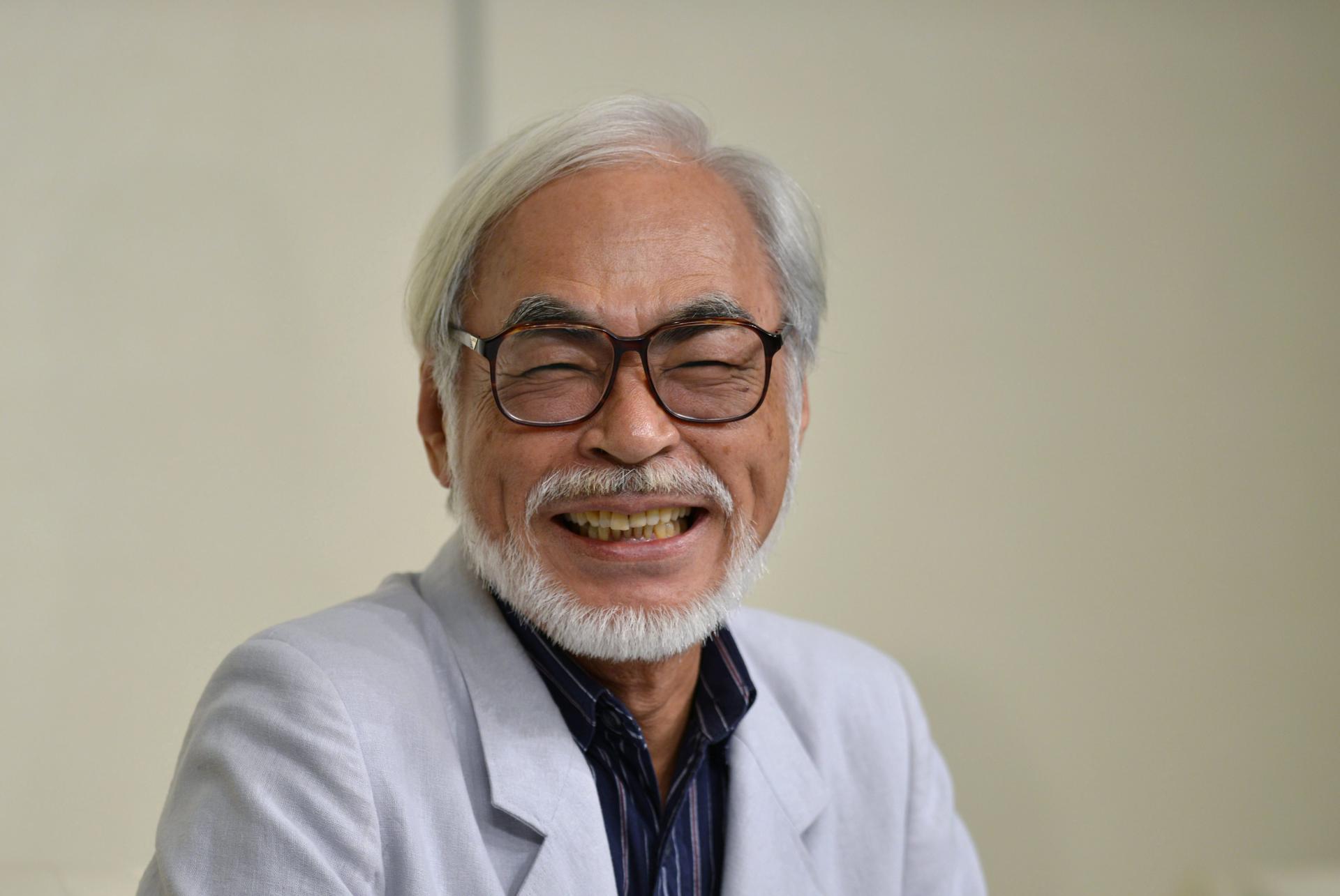 Japanese director Hayao Miyakazi smiles during a press conference in Tokyo, Japan, on Sep. 6, 2013. EFE FILE/Franck Robichon