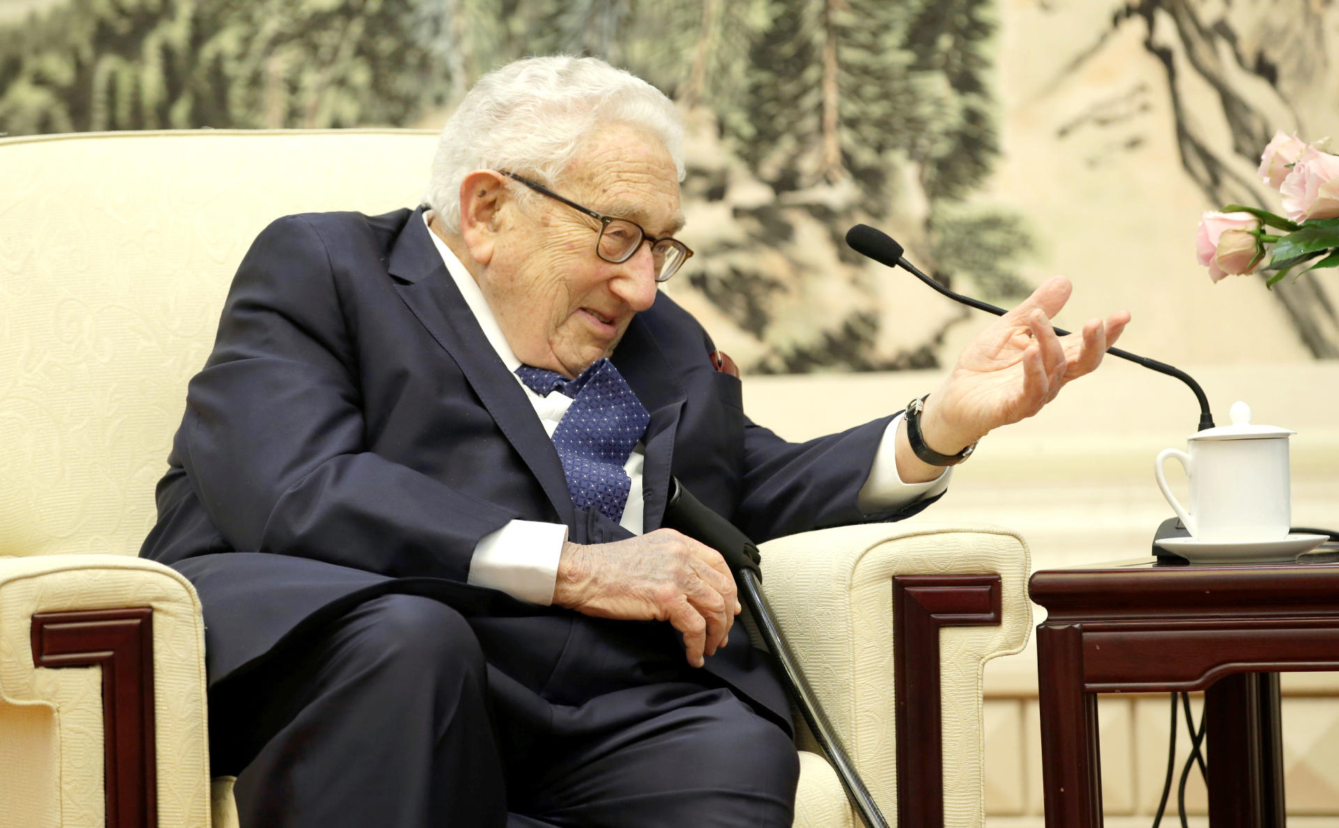 Former US secretary of state Henry Kissinger appears during a meeting with the China's foreign minister at the Great Hall of the People in Beijing, China, on Nov. 22, 2019. EFE FILE/Jason Lee POOL ARCHIVE