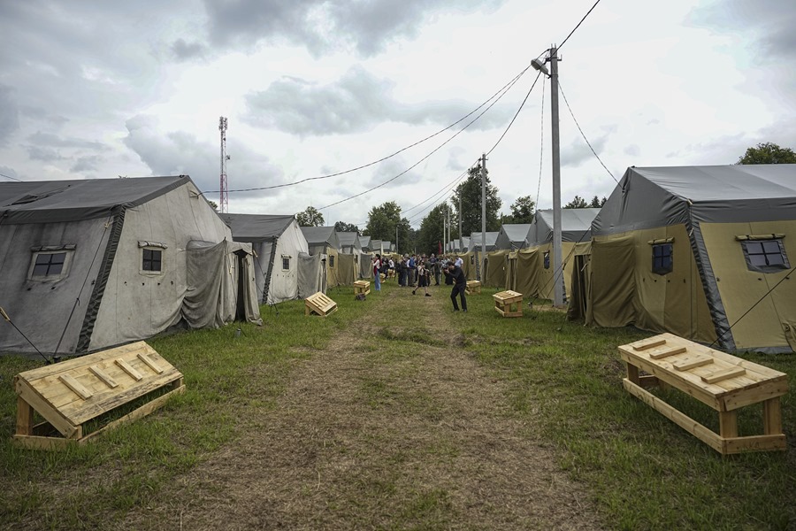 Un campamento donde permanecen los mercenarios del grupo Wagner en Minsk, Bielorrusia.