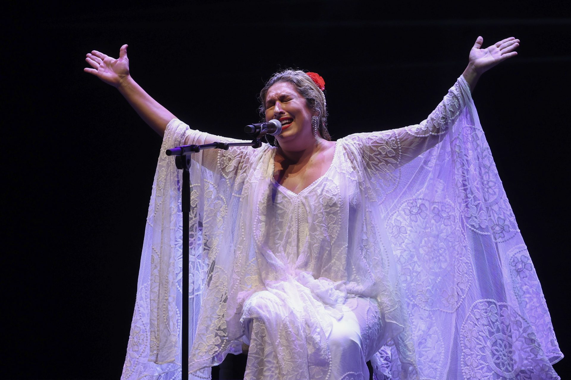 Imagen de la cantaora Estrella Morente en el cierre del X festival Flamenco on Fire