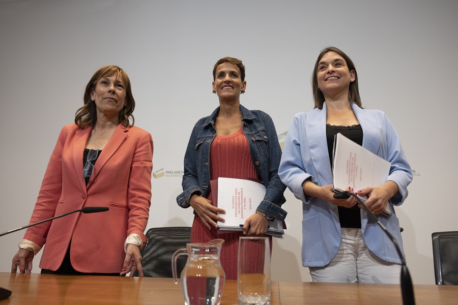 PSN, Geroa Bai y Contigo Navarra firman su "ambicioso" acuerdo de Gobierno