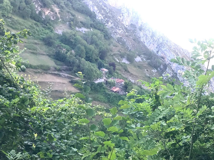 Vista del pueblo de Biamón en el concejo de Ponga en Asturias.