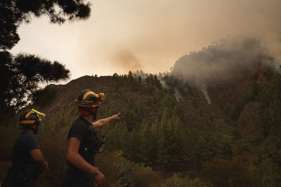 Imagen del incendio forestal en Candelaria, Tenerife.