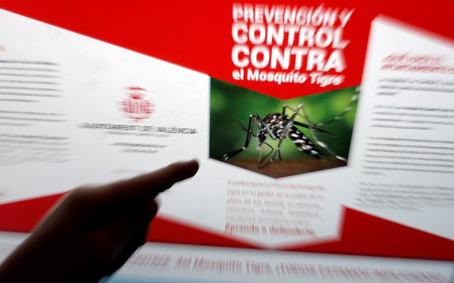 A poster to control the plague of the tiger mosquito