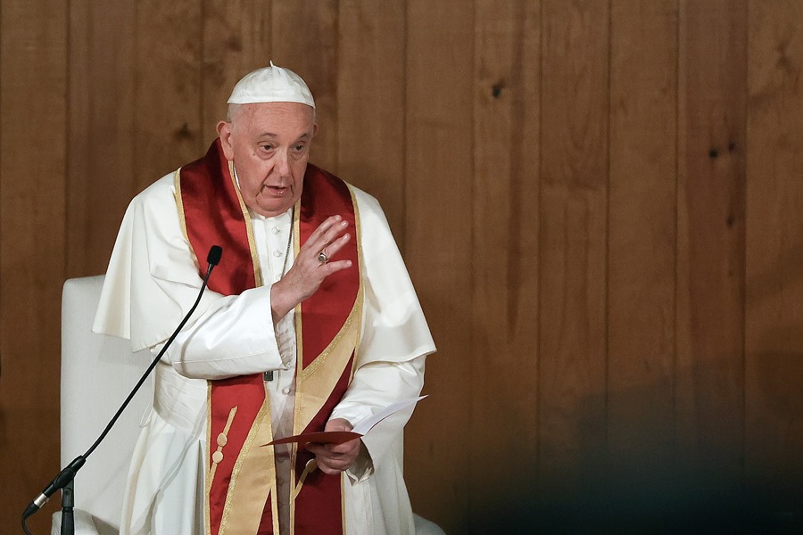 El papa Francisco, hoy en un acto en Lisboa.