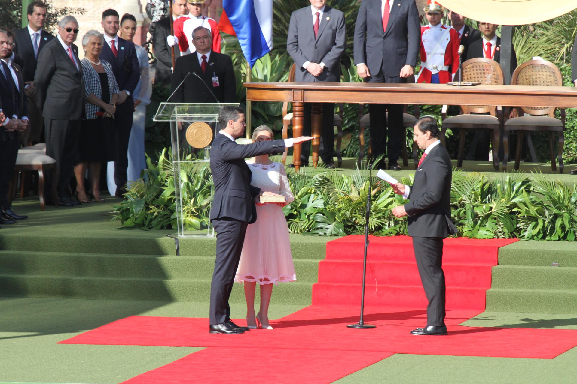 Santiago Peña is sworn in as Paraguay's new president in an inauguration ceremony on 15 August 2023 in Asuncion. EFE/Christian Alvarenga