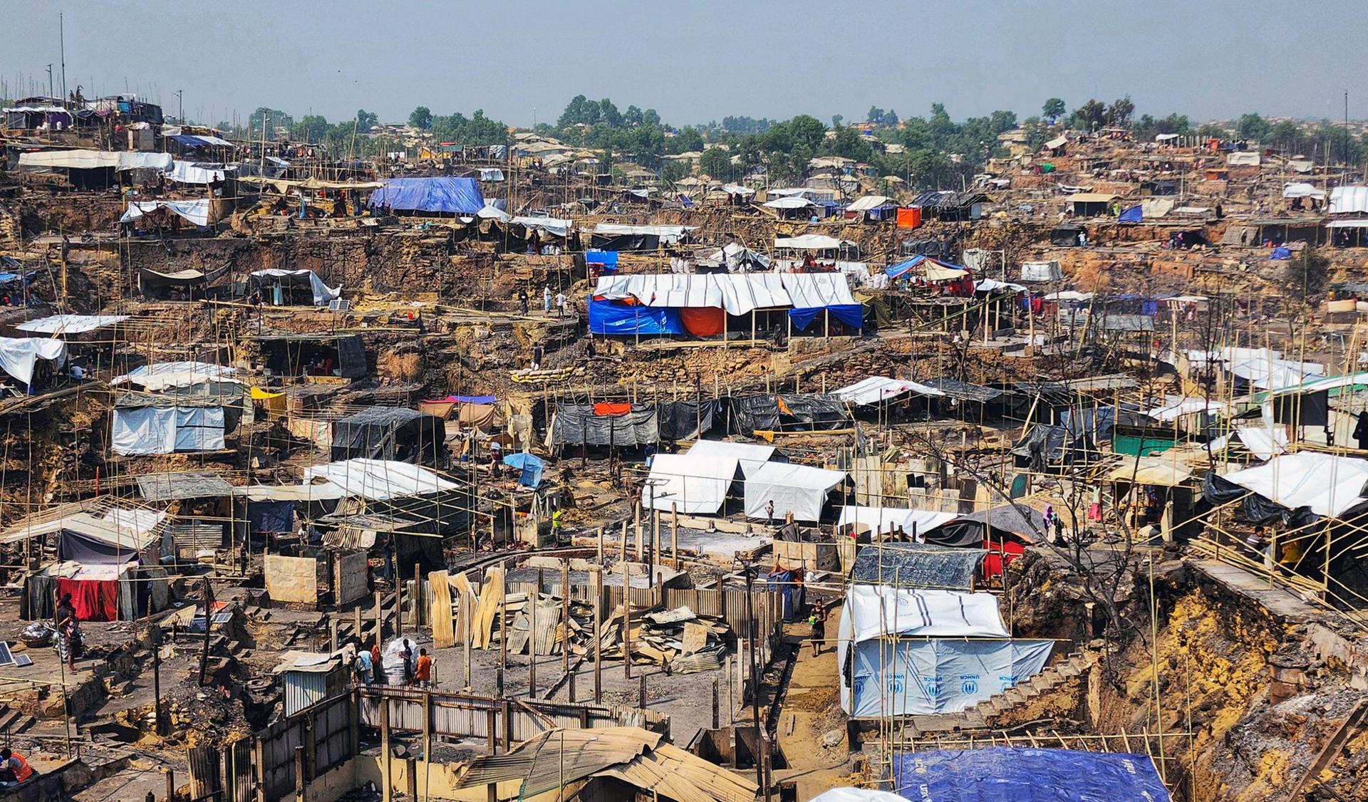 Overview of a Rohingya refugees camp after a huge fire in Ukhia, Cox's Bazar, Bangladesh 06 March, 2023. EFE-EPA FILE/STR