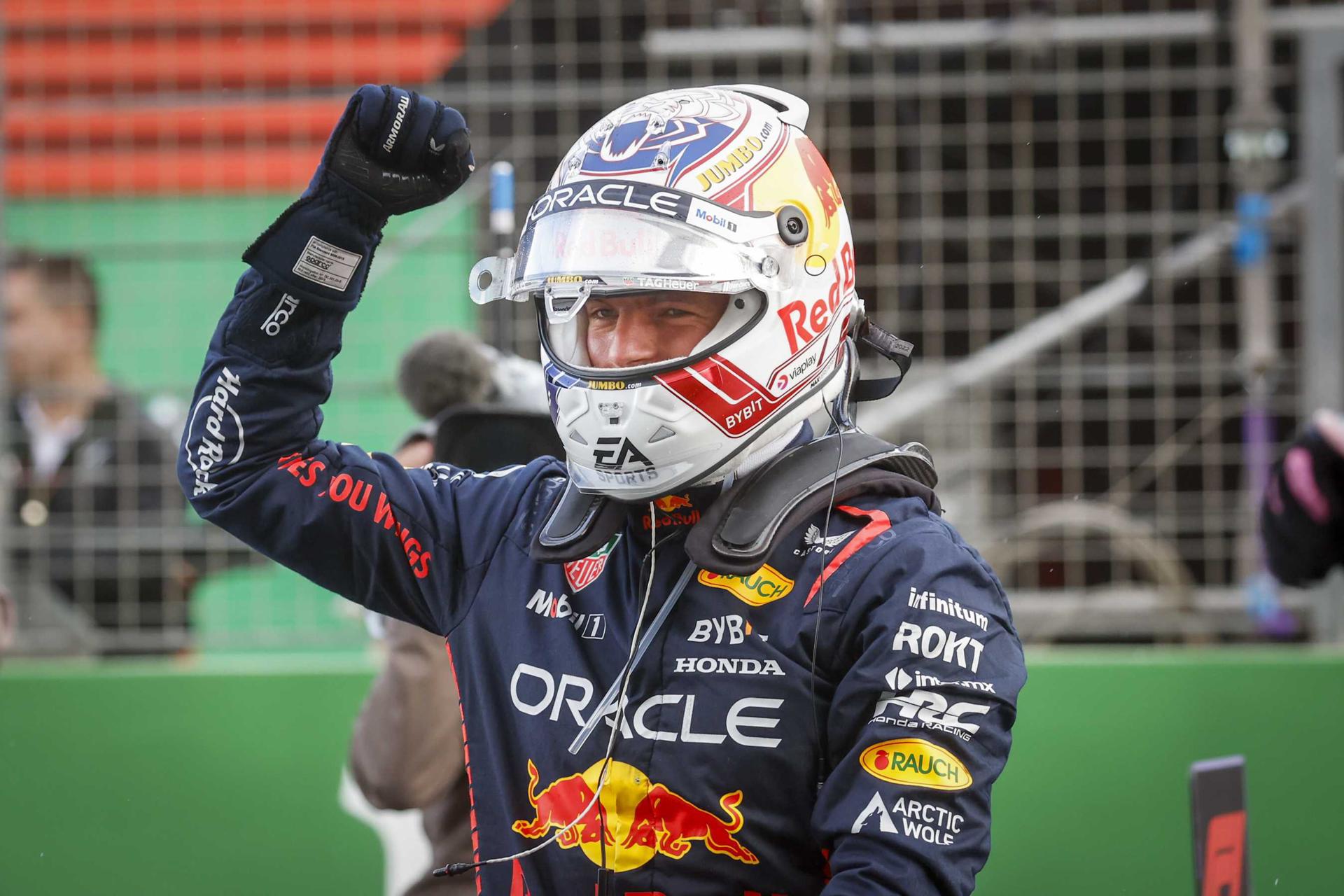 Dutch driver Max Verstappen of Red Bull Racing celebrates winning the Formula 1 Dutch Grand Prix at Circuit Zandvoort, in Zandvoort, Netherlands, 27 August 2023. EFE/EPA/Sem van der Wal
