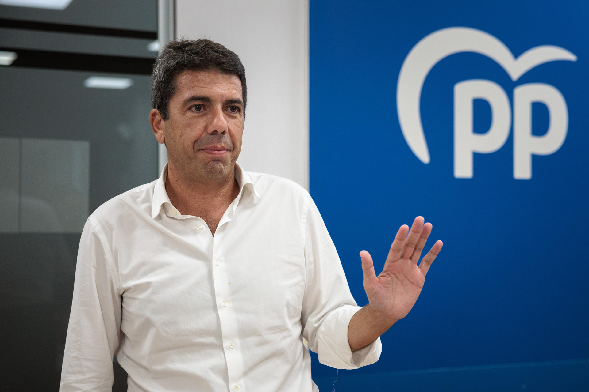 El President de la Generalitat Valenciana y presidente del Partido Popular de la Comunitat Valenciana, Carlos Mazón, preside la Junta Directiva Autonómica del PPCV. EFE/Biel Aliño