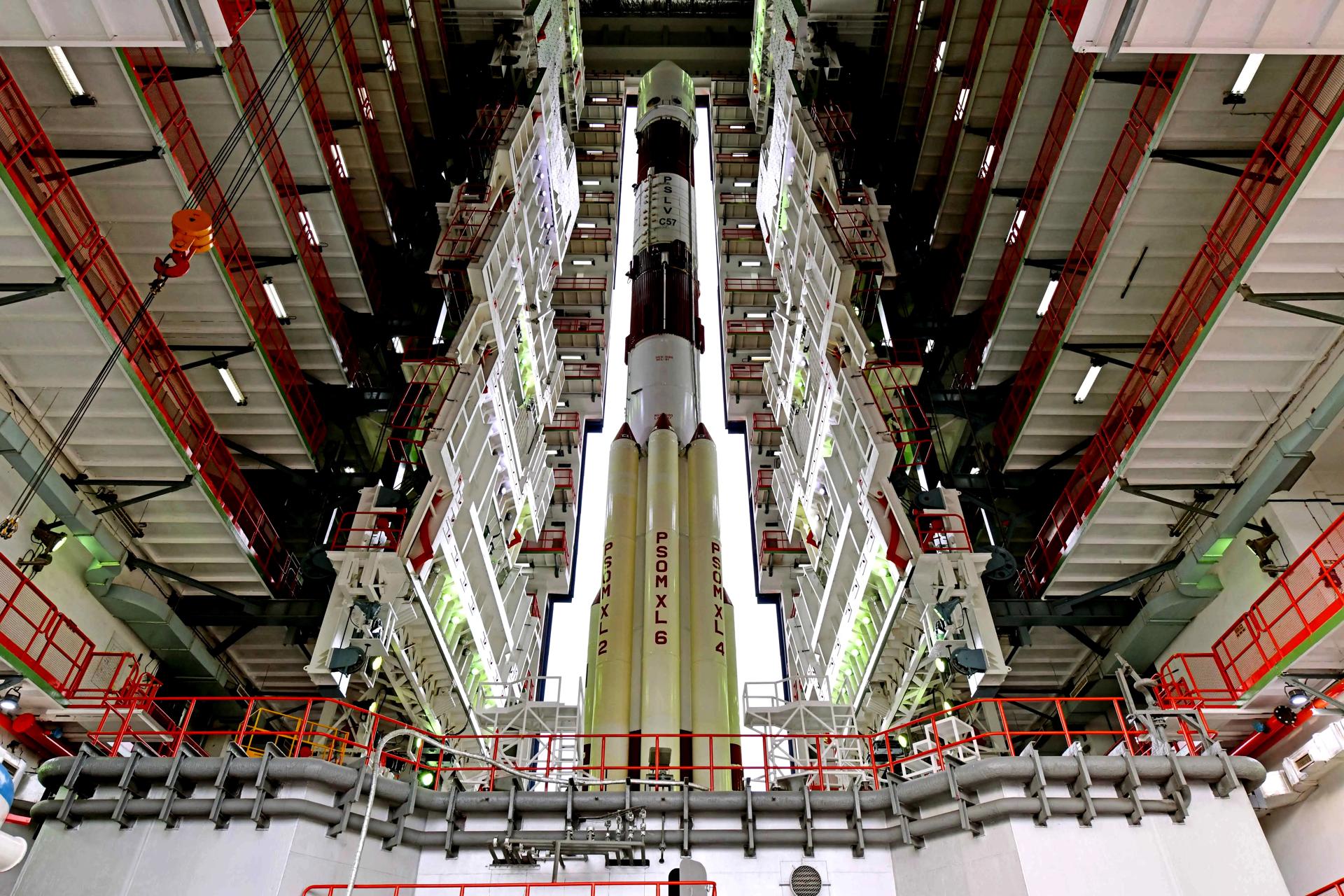 An undated handout photo made available by the Indian Space Research Organisation (ISRO) on 30 August 2023 shows Aditya L1 payloads at Satish Dhawan Space Centre in Sriharikota, Tamil Nadu state, southern India. EFE-EPA/ISRO HANDOUT HANDOUT EDITORIAL USE ONLY/NO SALES