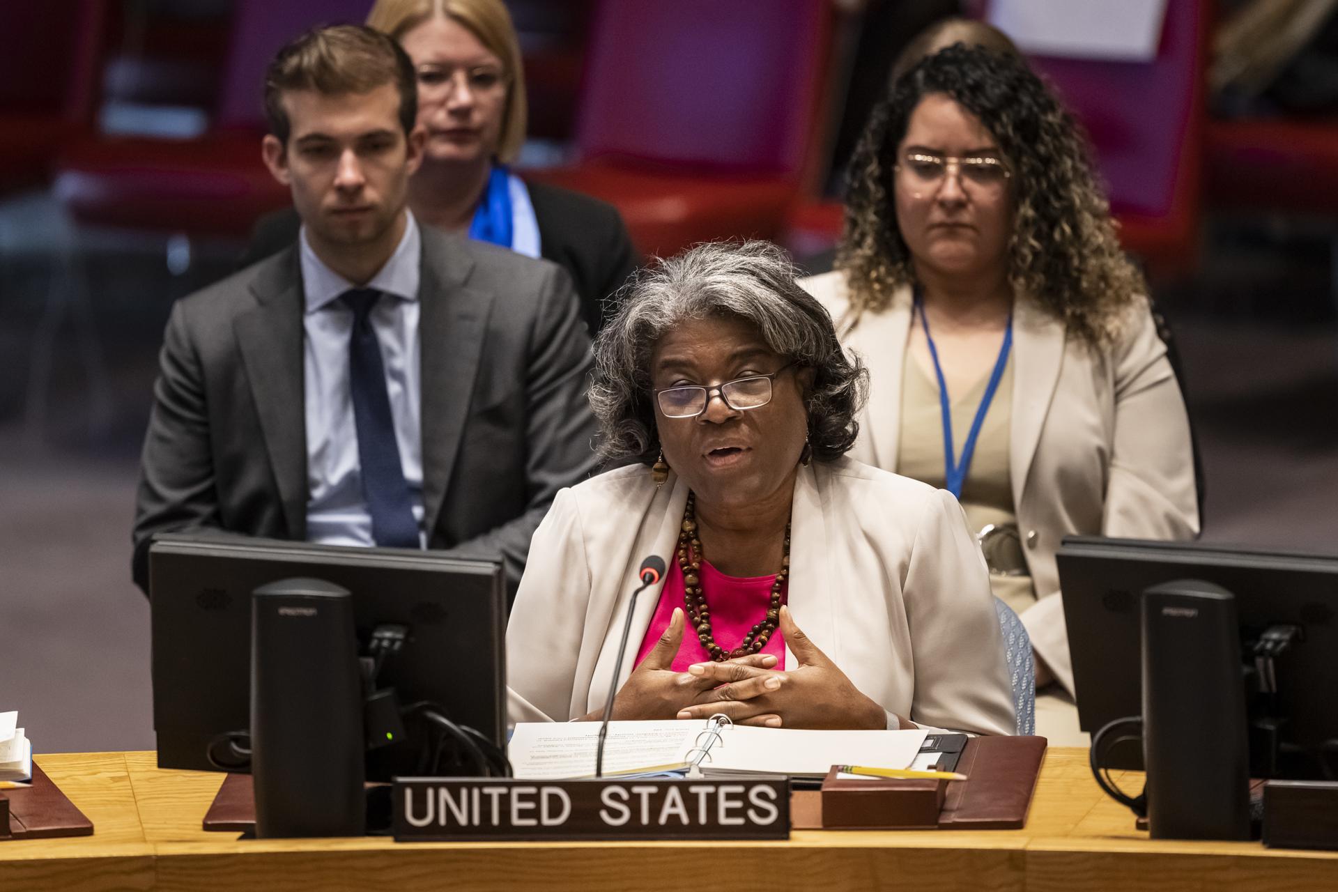 La embajadora de Estados Unidos ante la ONU, Linda Thomas-Greenfield, en una fotografía de archivo. EFE/Alessandro Della Valle
