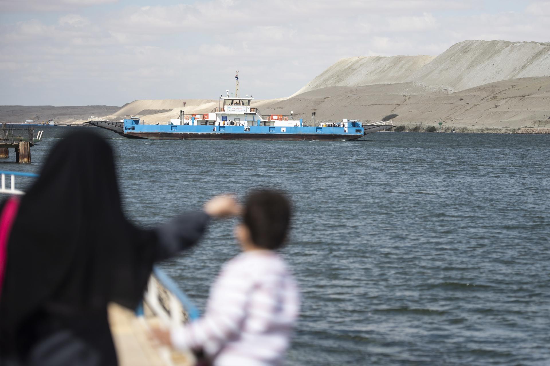 A ferry boat in the Suez Canal in Ismailia, Egypt, 29 March 2021. EFE-EPA FILE/Mohamed Hossam