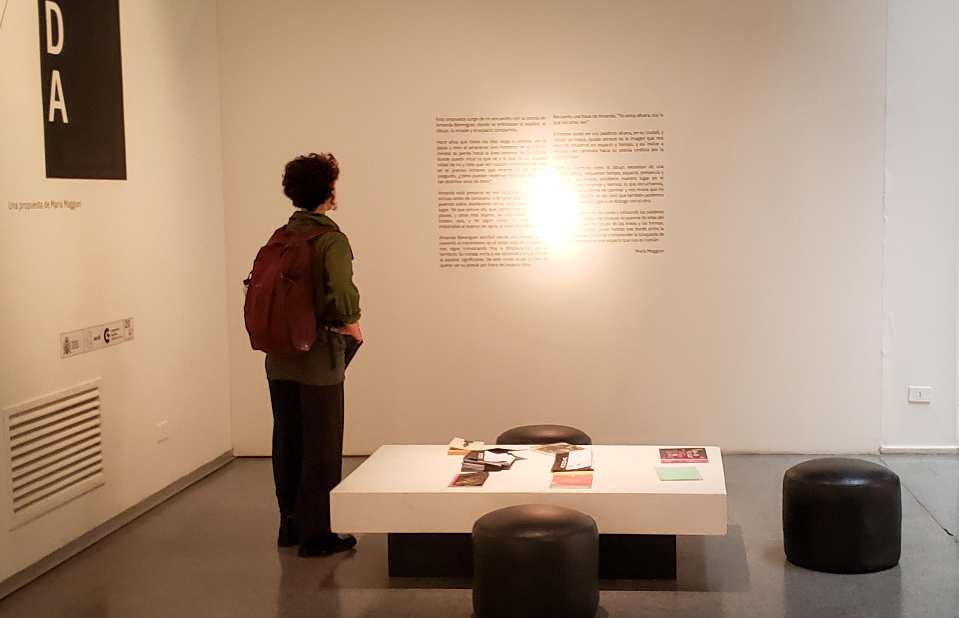 Una mujer visita la exposición de la escritora uruguaya Amanada Berenguer, el 11 de agosto de 2023, en Montevideo (Uruguay). EFE/ Raúl Martínez