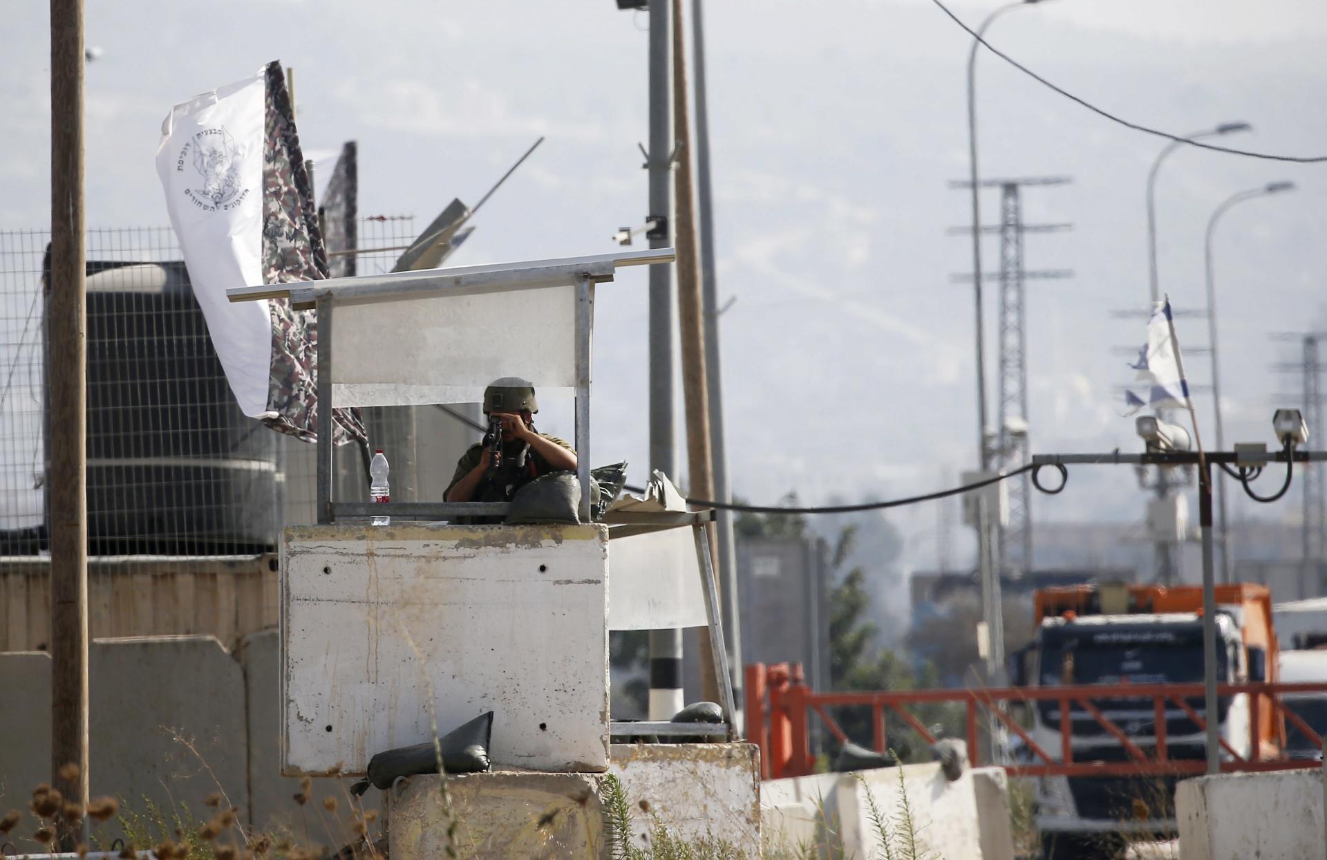 Security is increased at the Huwara checkpoint near Nablus, West Bank, 19 August 2023, which is closed by Israeli army after two Israelis were killed at Huwara village near Nablus. EFE/EPA/ALAA BADARNEH