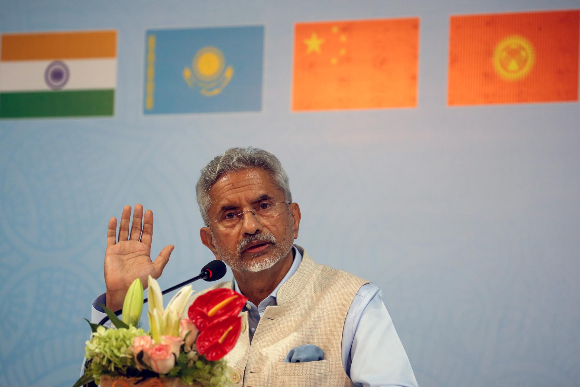 Indian External Affairs Minister S. Jaishankar speaks during a press conference after the Shanghai Cooperation Organisation Summit in Goa, India, 05 May 2023. EFE/EPA/FILE/DIVYAKANT SOLANKI