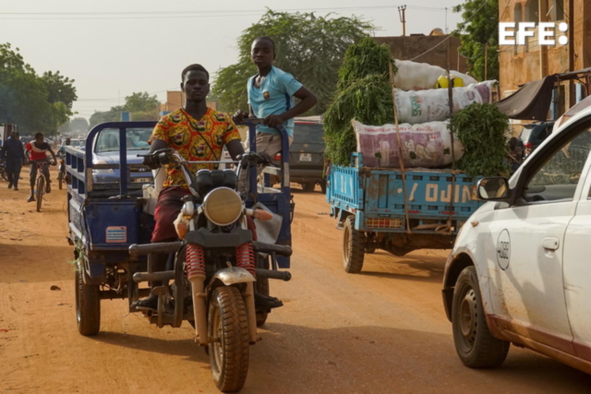 A man rides his motorcycle in Niamey, Niger, 01 August 2023. EFE-EPA/FILE/ISSIFOU DJIBO