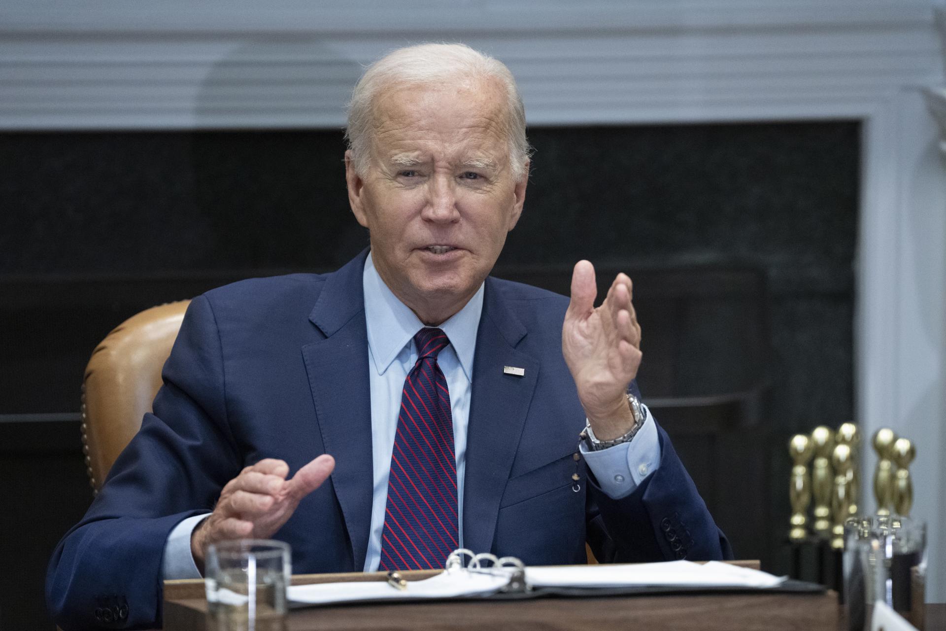 US President Joe Biden participates in a meeting with organizers of the 60th anniversary of the March on Washington and members of the King Family at the White House in Washington, DC, USA, 28 August 2023. EFE-EPA/CHRIS KLEPONIS / POOL