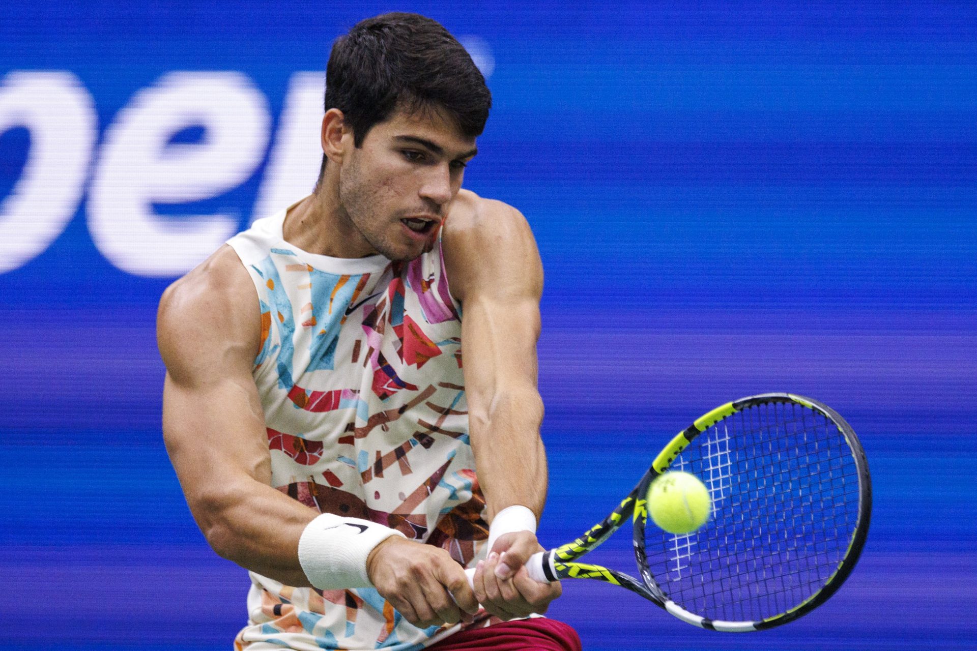 Carlos Alcaraz durante el Abierto de Estados Unidos.