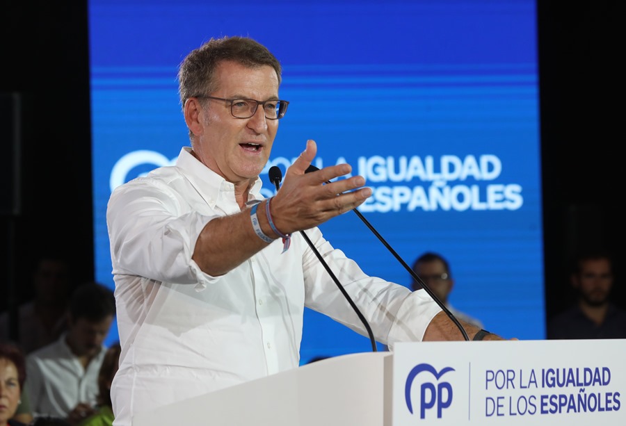 El presidente del PP, Alberto Núñez Feijoo
