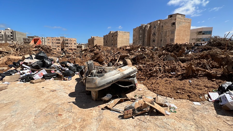 Destrozos causados por el ciclón Daniel en la localidad libia de Derna