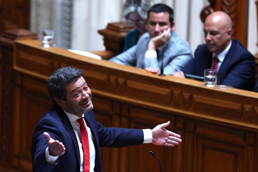 El líder del partido de extrema derecha Chega, Andre Ventura, en el debate sobre el estado de la nación en el parlamento de Lisboa