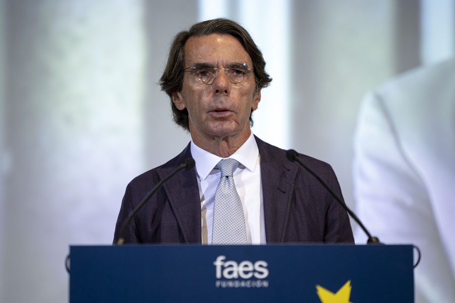 José María Aznar, interviene en la inauguración del Campus FAES 2023 este martes.