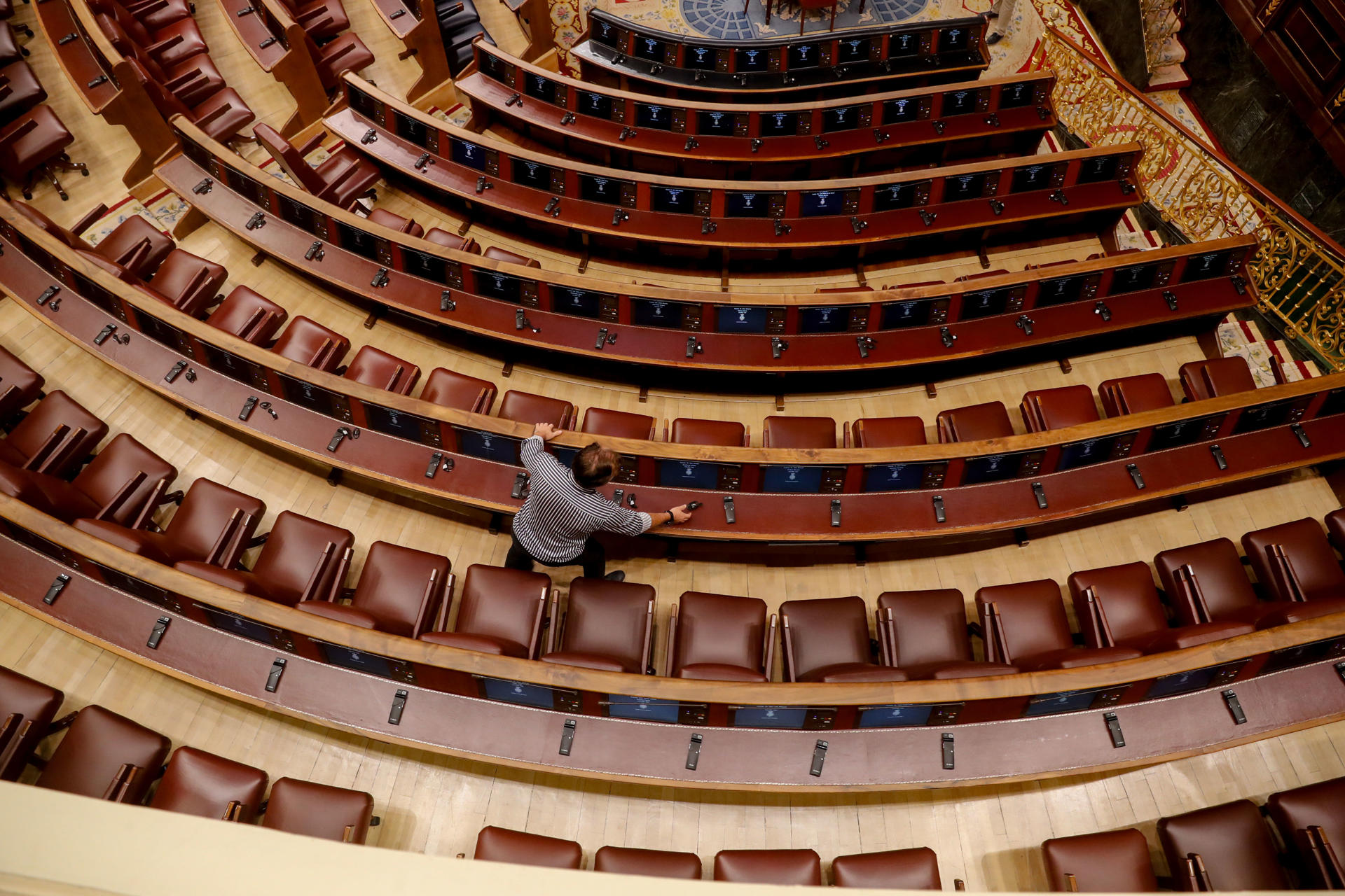Vista del hemiciclo en el Congreso de los Diputados
