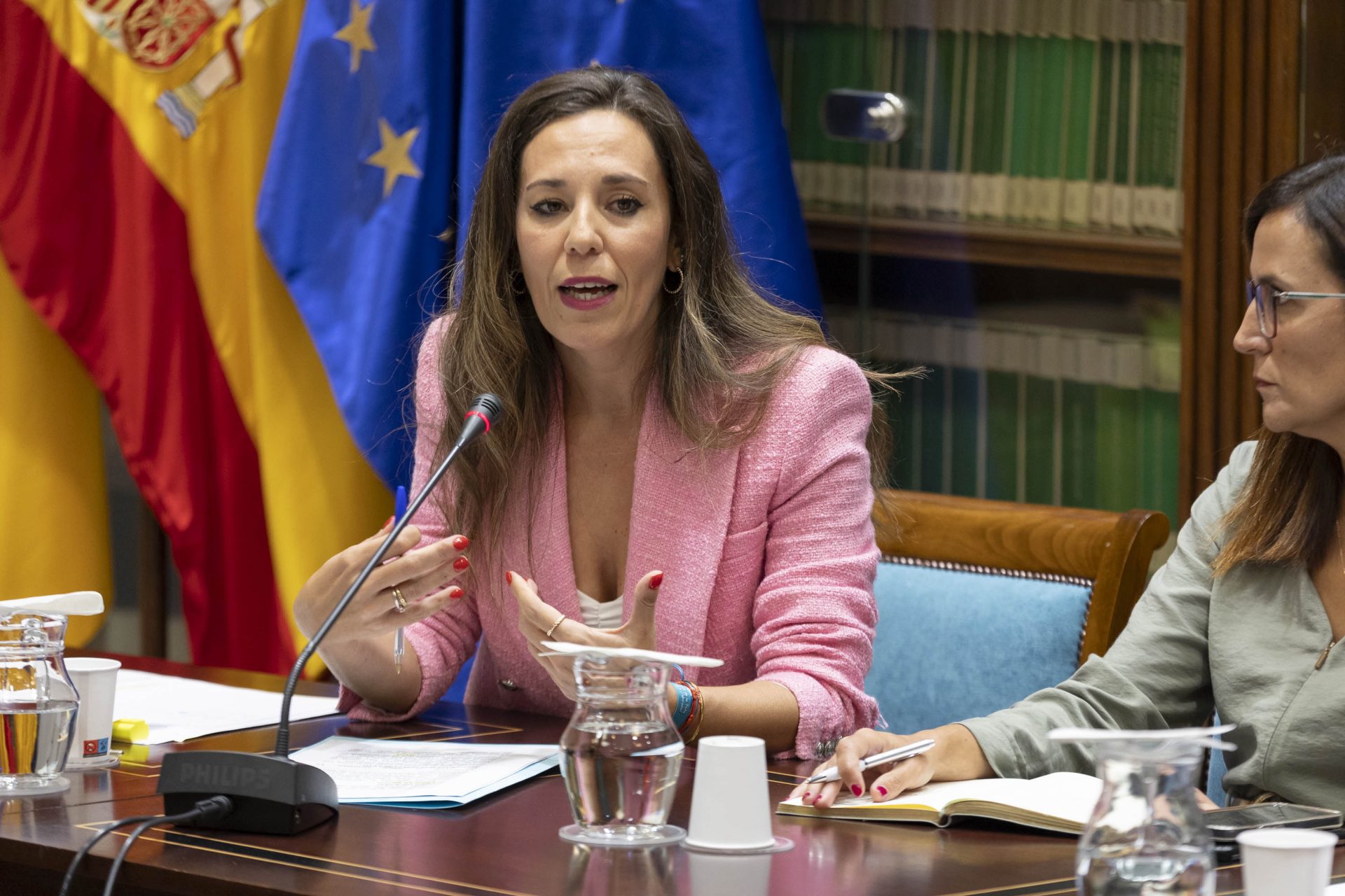 La consejera de Turismo del Gobierno de Canarias, Jéssica de León, interviene ante el Parlamento autonómico. EFE/Miguel Barreto