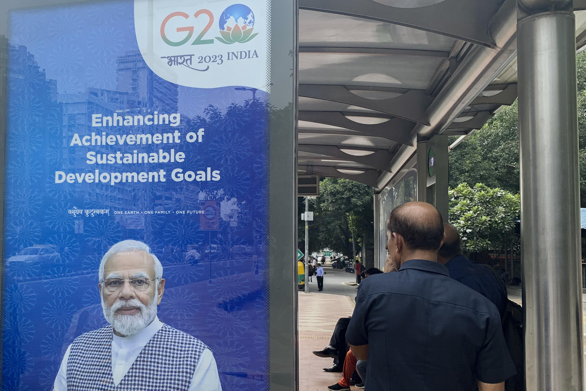 A poster displaying Indian Prime Minister Narendra Modi ahead of the G20-summit in New Delhi, India. Released on 8 September 2023. EFE-EPA/Mikaela Viqueira
