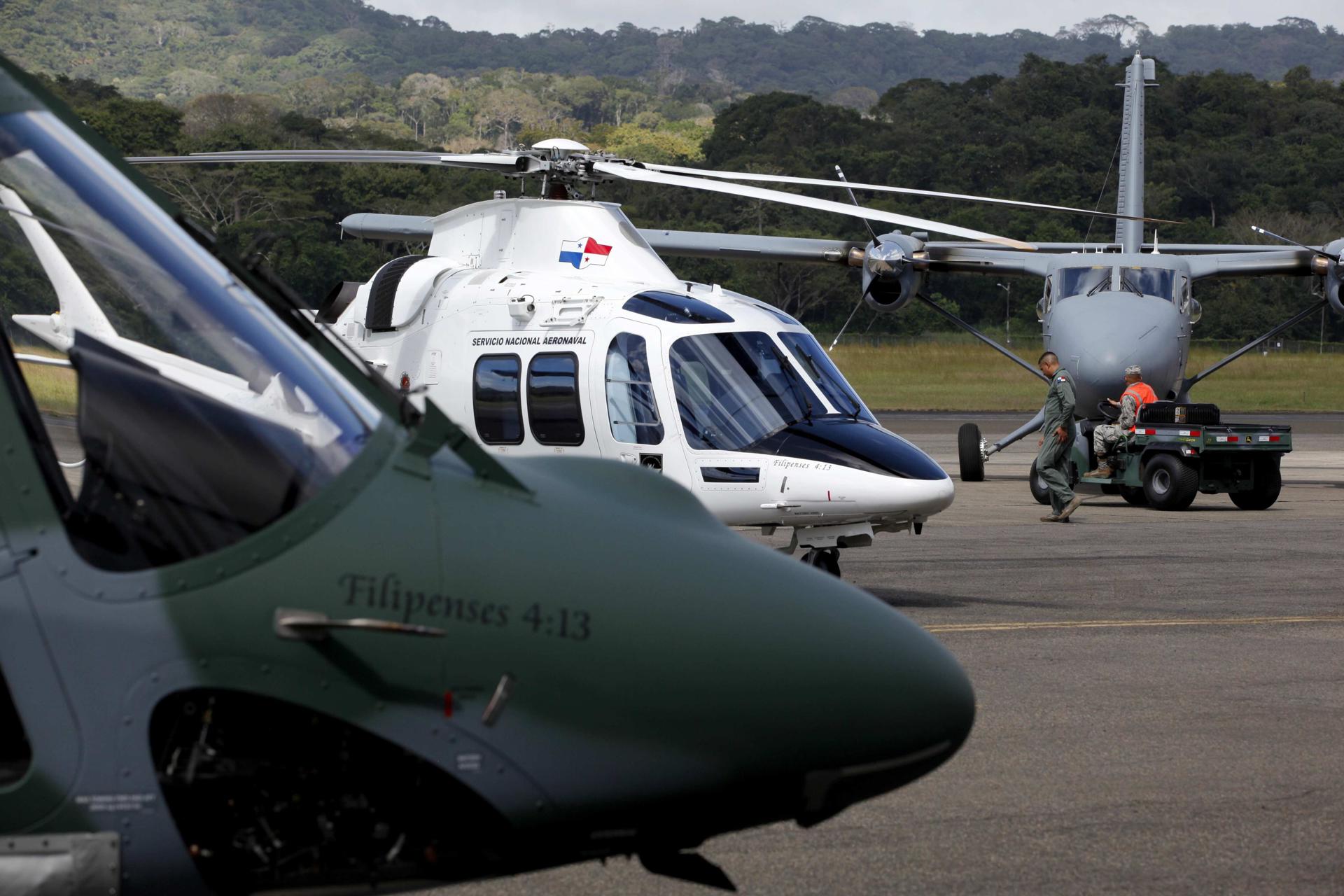 Equipment of the National Aeronaval Service (Senan) of Panama on January 8, 2018 in Panama City. EFE FILE/Alejandro Bolívar
