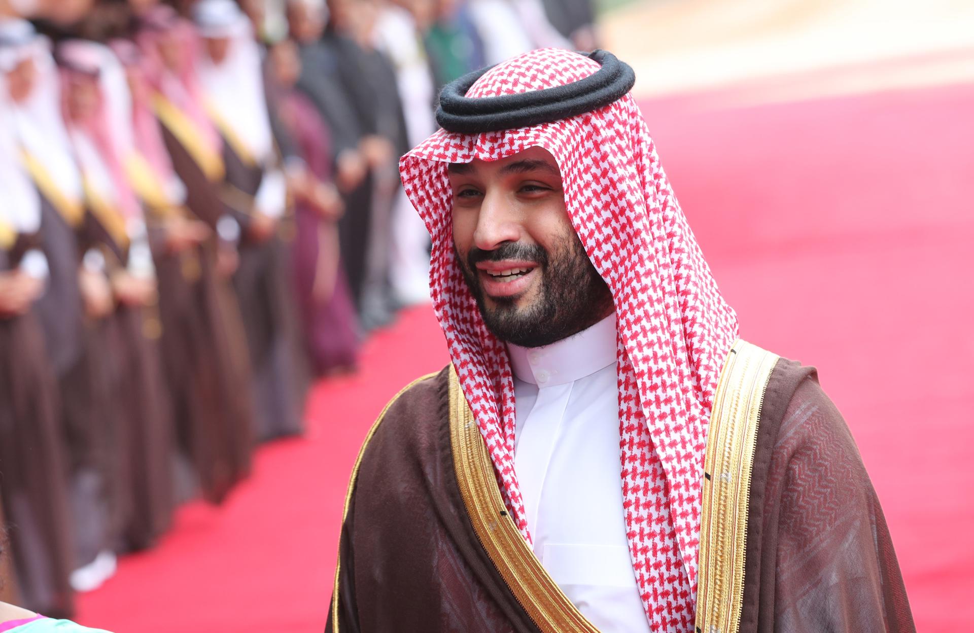 Saudi Arabia's Crown Prince Mohammed bin Salman talking to media upon his arrival for his welcome reception at President's house in New Delhi, India,11 September 2023. EFE-EPA/HARISH TYAGI